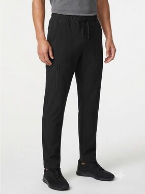 ScrubStar Black Stretch Drawstring Cargo Uniform Pants Size S